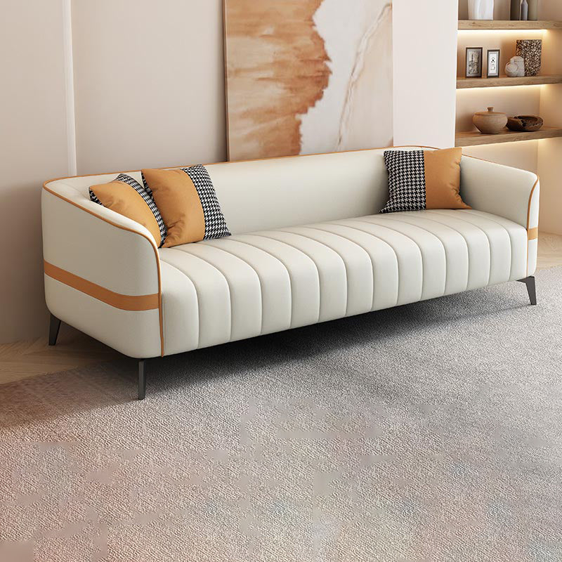 Schuine arm faux lederen sofa Nordic 26 "h zitplaatsen met een enkel kussen