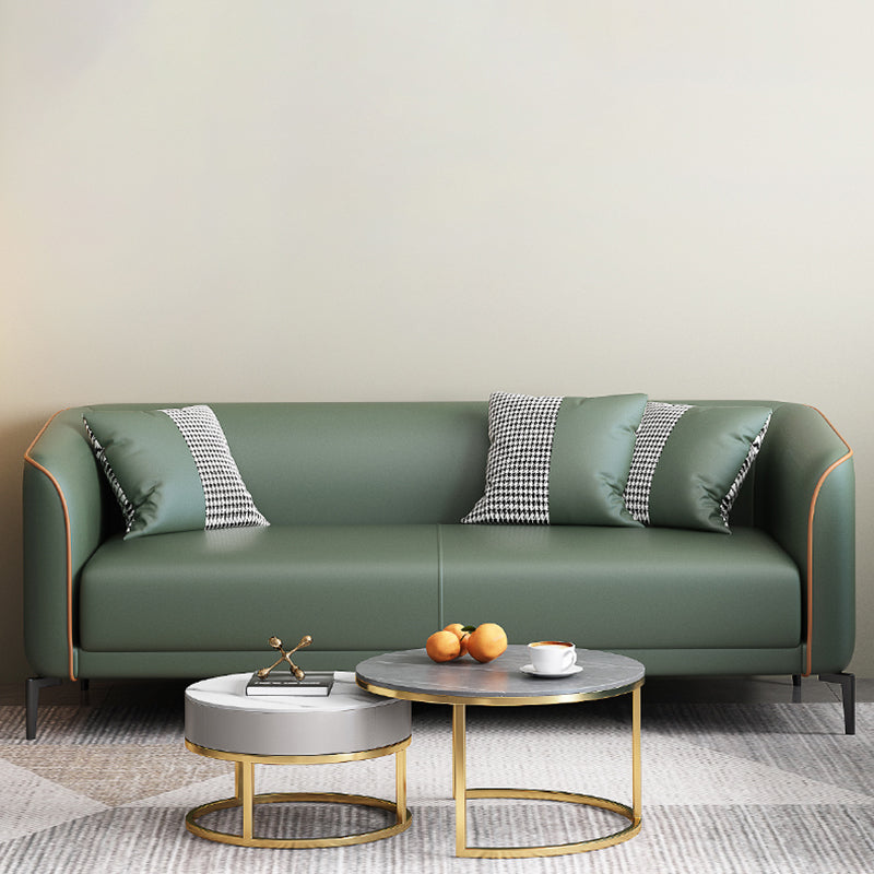 Schuine arm faux lederen sofa Nordic 26 "h zitplaatsen met een enkel kussen