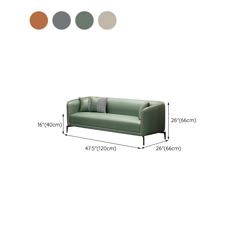Schuine arm faux lederen sofa Nordic 26 "h zitplaatsen met een enkel kussen