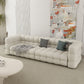 35" Wide Scandinavian Sofa Bed White Fabric Seating with Pillows 78.7"L x 35.4"W x 26.8"H Flannel Clearhalo 'furn' 'furn_sofas' 'Furniture' 'Living Room Furniture' 'Sofa' 'sofas' 6855299
