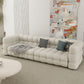 35" Wide Scandinavian Sofa Bed White Fabric Seating with Pillows 94.5"L x 35"W x 27"H Flannel Clearhalo 'furn' 'furn_sofas' 'Furniture' 'Living Room Furniture' 'Sofa' 'sofas' 6855301