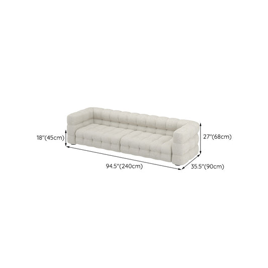 35" Wide Scandinavian Sofa Bed White Fabric Seating with Pillows Clearhalo 'furn' 'furn_sofas' 'Furniture' 'Living Room Furniture' 'Sofa' 'sofas' 6855311