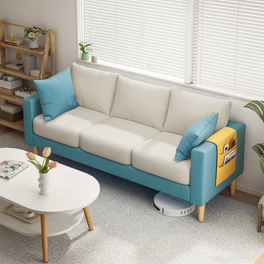 Square Arm Standard Sofa Pillows Included Settee with Metal Legs