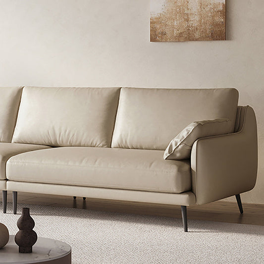 Genuine Leather Pillow Back Sofa 31.49" H Pillow Top Arm Sofa