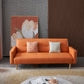 Contemporary Tufted Square Arm Living Room Faux Leather with Storage Seating