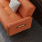 Contemporary Tufted Square Arm Living Room Faux Leather with Storage Seating