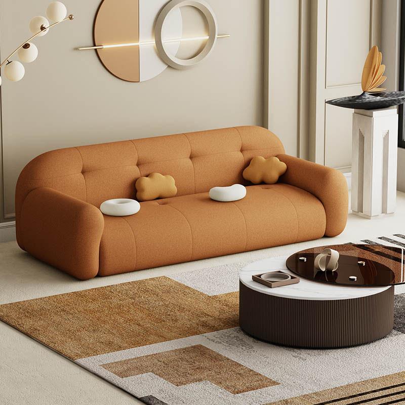 Modern Solid Color Settee Stationary Leather Sofa for Living Room Clearhalo 'furn' 'furn_sofas' 'Furniture' 'Living Room Furniture' 'Sofa' 'sofas' 6855628