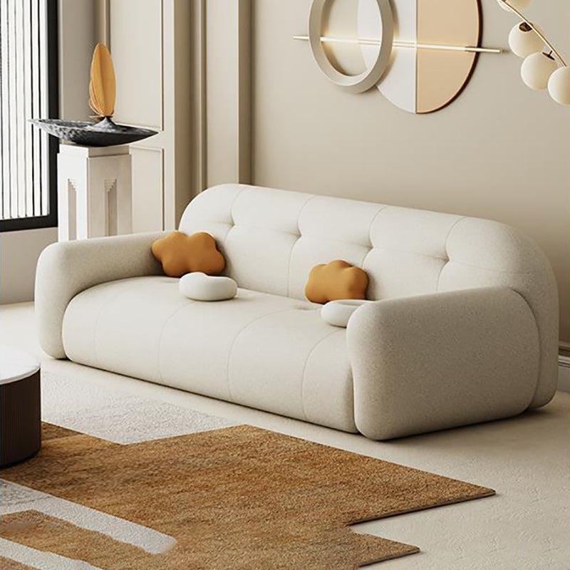 Modern Solid Color Settee Stationary Leather Sofa for Living Room Clearhalo 'furn' 'furn_sofas' 'Furniture' 'Living Room Furniture' 'Sofa' 'sofas' 6855634