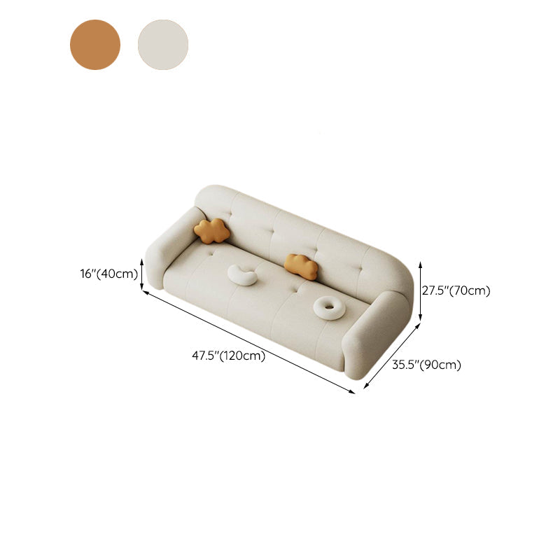 Modern Solid Color Settee Stationary Leather Sofa for Living Room Clearhalo 'furn' 'furn_sofas' 'Furniture' 'Living Room Furniture' 'Sofa' 'sofas' 6855638