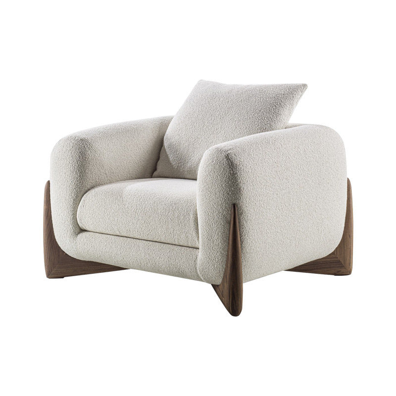 Contemporary Solid Color Settee Foam Single Cushion Seat Sofa for Living Room 45"L x 37"W x 26"H Wool Clearhalo 'furn' 'furn_sofas' 'Furniture' 'Living Room Furniture' 'Sofa' 'sofas' 6855658