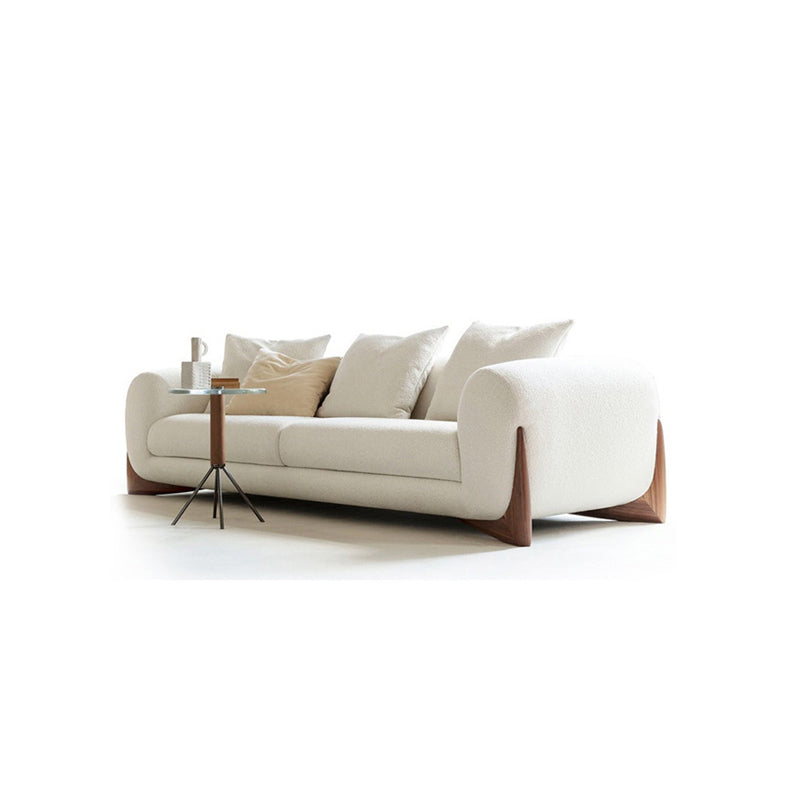 Contemporary Solid Color Settee Foam Single Cushion Seat Sofa for Living Room 69"L x 37"W x 26"H Wool Clearhalo 'furn' 'furn_sofas' 'Furniture' 'Living Room Furniture' 'Sofa' 'sofas' 6855659