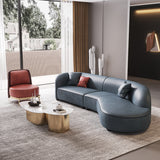 Solid Color Stain Resistant Sofa Contemporary Curved Loveseat voor appartement