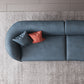 Solid Color Stain Resistant Sofa Contemporary Curved Loveseat voor appartement