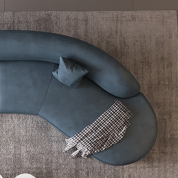 Solid Color Stain Resistant Sofa Contemporary Curved Loveseat voor appartement