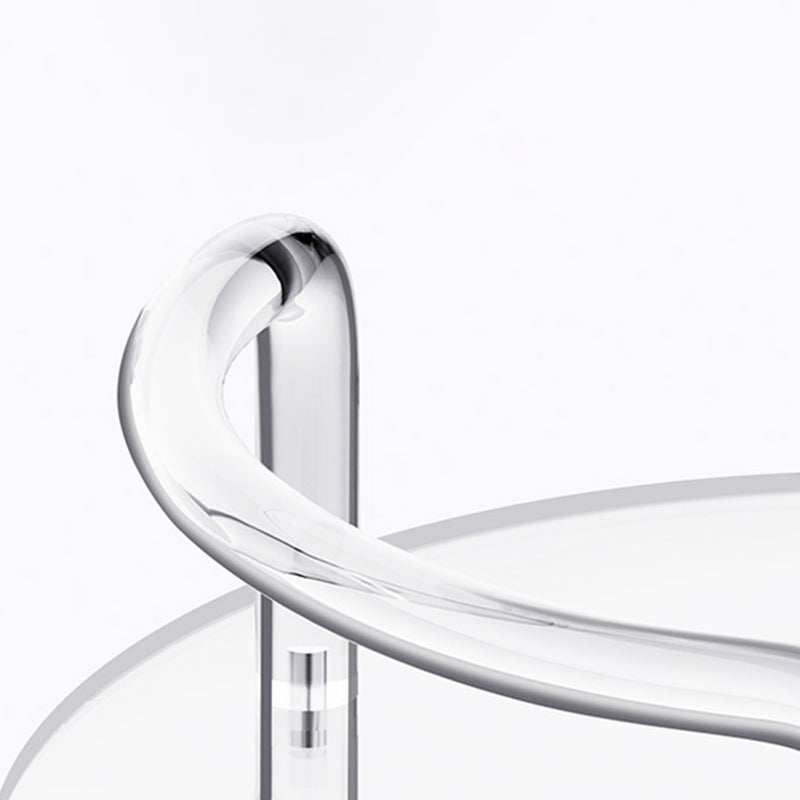 22" H End Slide Table Round Shape Acrylic End Table in Clear