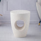 14.2" W x 14.2" D x 18.5" H Accent Side Table Cement with A Hole Corner Table in White