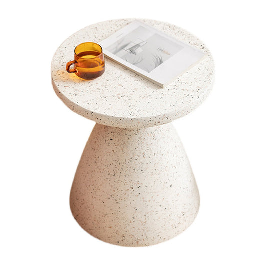 White Sofa Side Accent Table Round and Cone Shape Corner Table Clearhalo 'Coffee & Accent Tables' 'End & Side Tables' 'end_side_tables' 'furn' 'furn_end_side_tables' 'Furniture' 'Living Room Furniture' 6855857