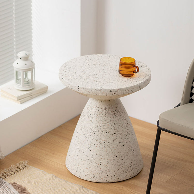 White Sofa Side Accent Table Round and Cone Shape Corner Table Clearhalo 'Coffee & Accent Tables' 'End & Side Tables' 'end_side_tables' 'furn' 'furn_end_side_tables' 'Furniture' 'Living Room Furniture' 6855863