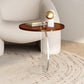Contemporary Round Side End Table Plastic Pedestal Sofa Side Accent Table
