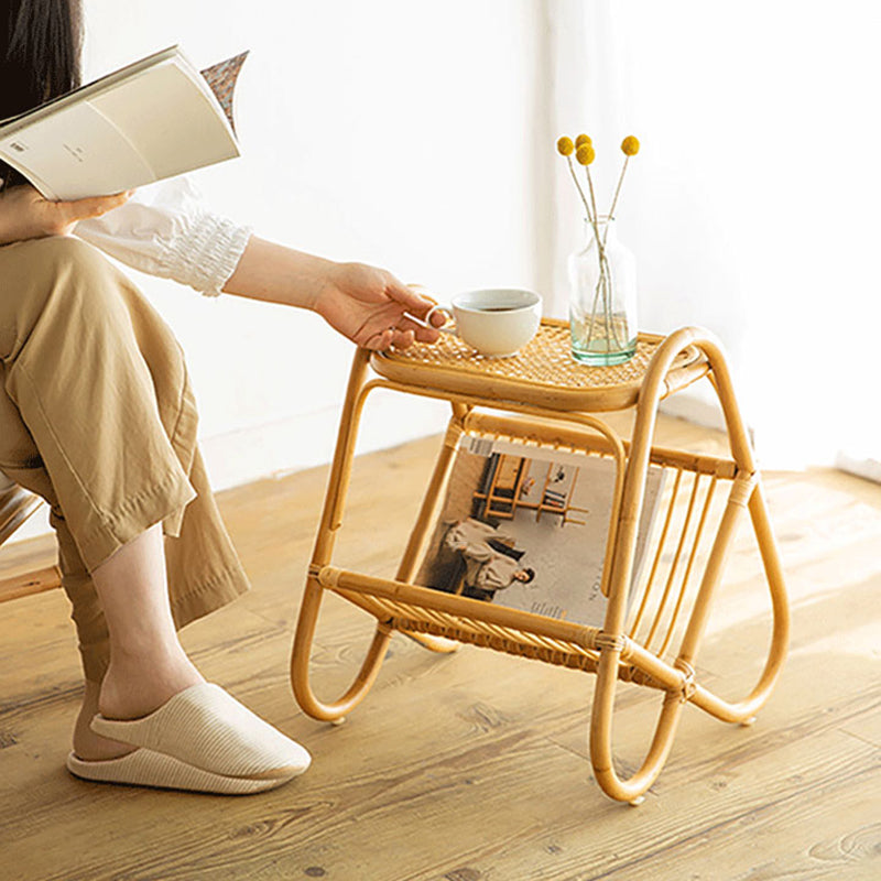 Tavolo accento laterale di divano in legno in stile asiatico soggiorno snack snack laterale