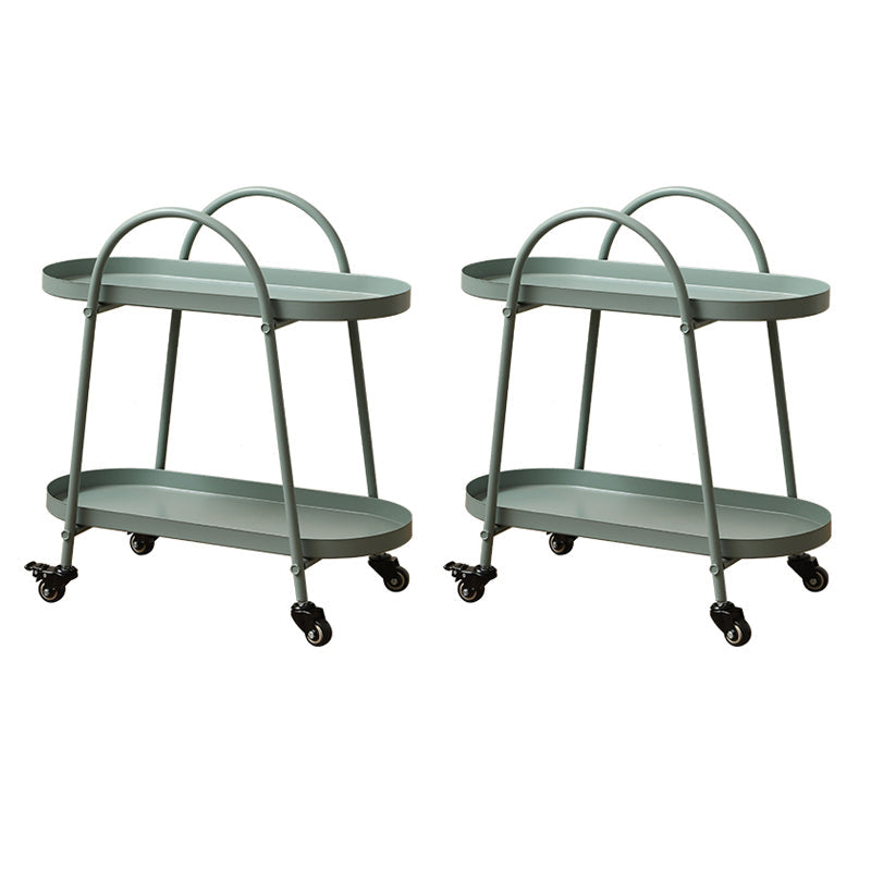 Tavolo da goccia a doppio livello del vassoio contemporaneo tavolo da diapositiva ovale con archiviazione