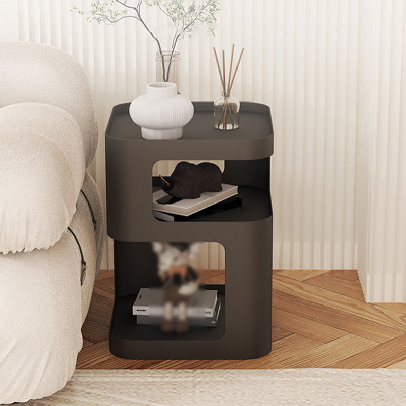 Tavolo da spuntino all'estremità laterale contemporanea con ripiani in metallo tavolo da camera da letto