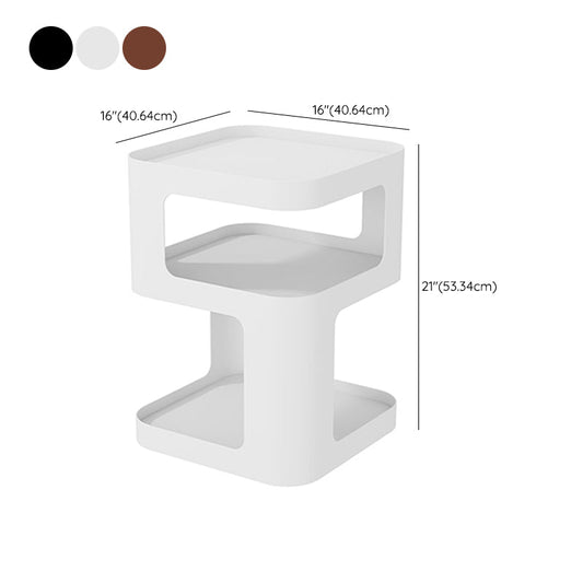 Tavolo da spuntino all'estremità laterale contemporanea con ripiani in metallo tavolo da camera da letto