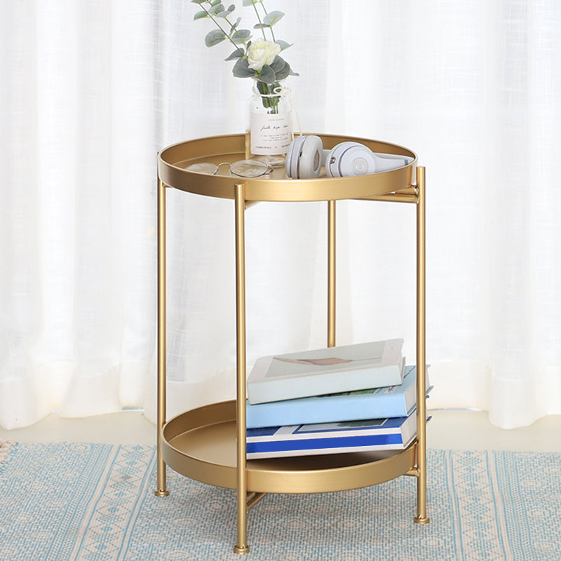 Round Shape Sofa Side Accent Table Tray Top Modernistic Bedroom End Table