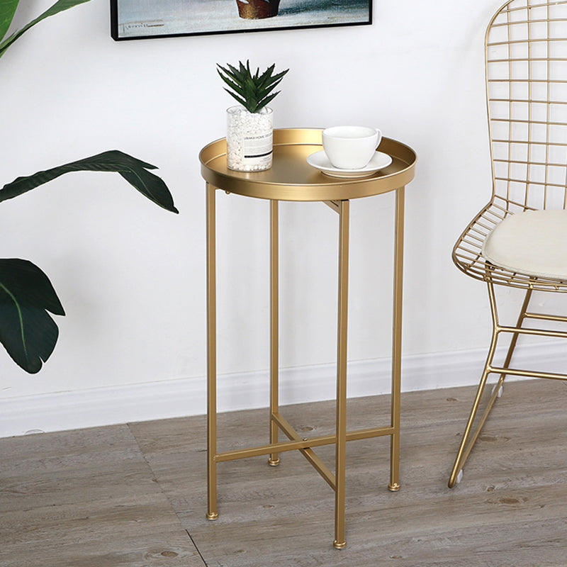 Round Shape Sofa Side Accent Table Tray Top Modernistic Bedroom End Table