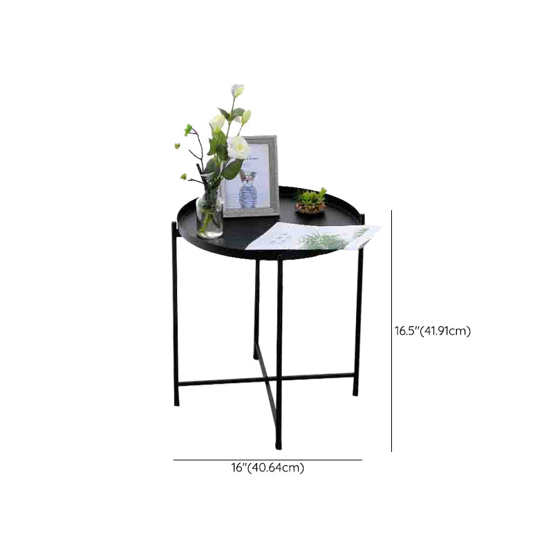 Round Shape Sofa Side Accent Table Tray Top Modernistic Bedroom End Table