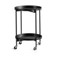 Round Shape Accent Side Table Metal Contemporary with Storage End Table