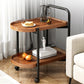 Contemporary Accent Side Table with Storage Wood and Metal End Table