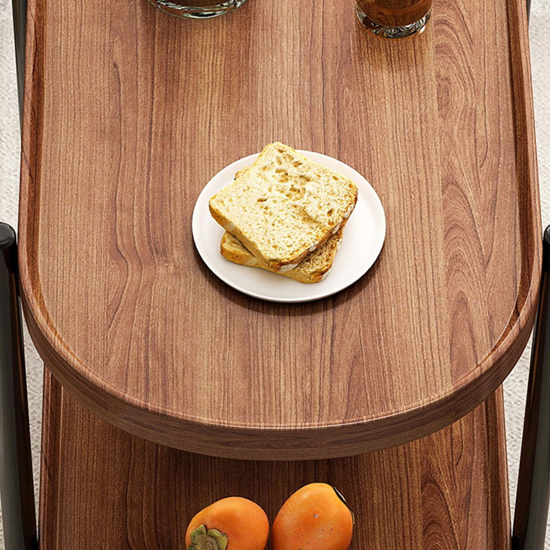 Contemporary Accent Side Table with Storage Wood and Metal End Table