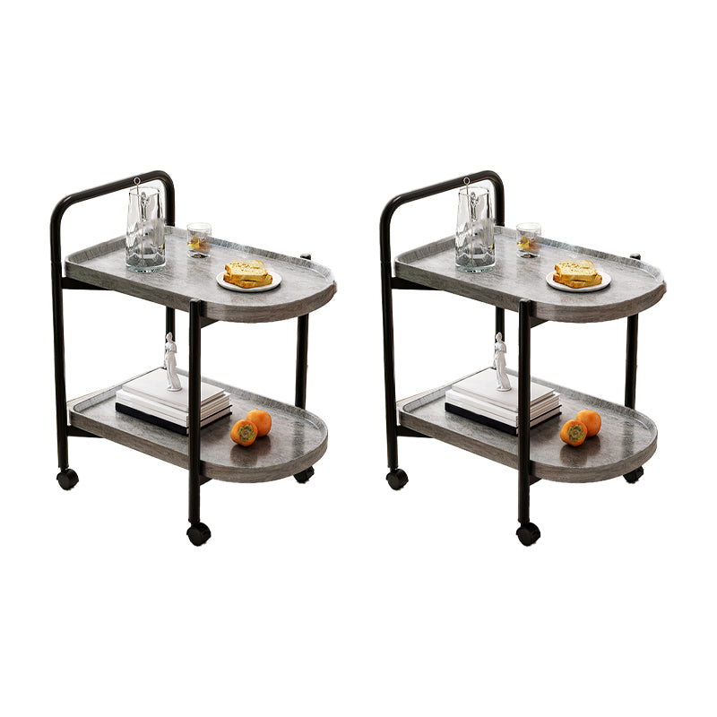 Contemporary Accent Side Table with Storage Wood and Metal End Table