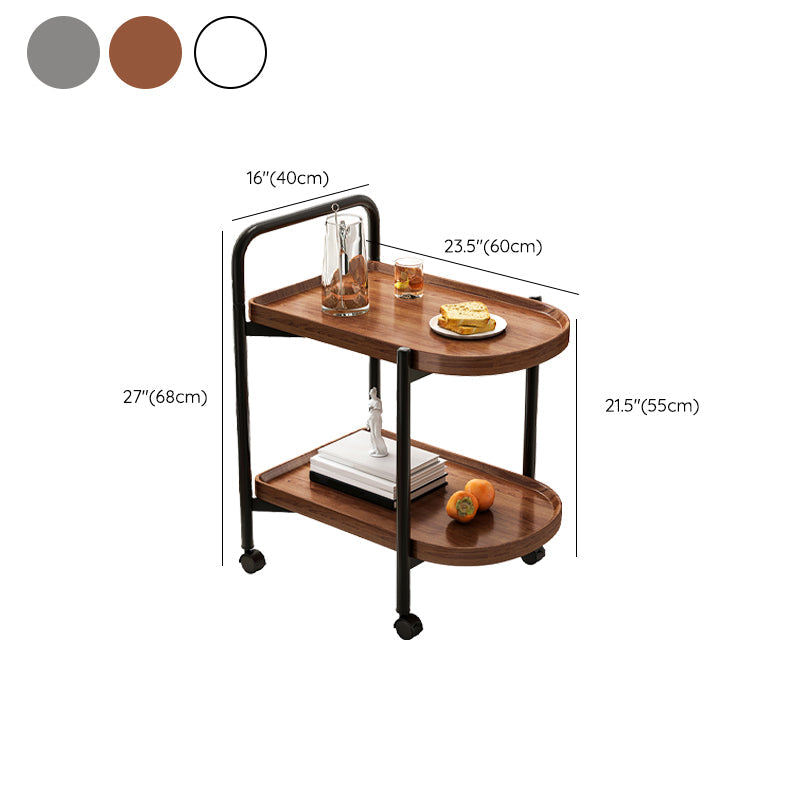 Contemporary Accent Side Table with Storage Wood and Metal End Table