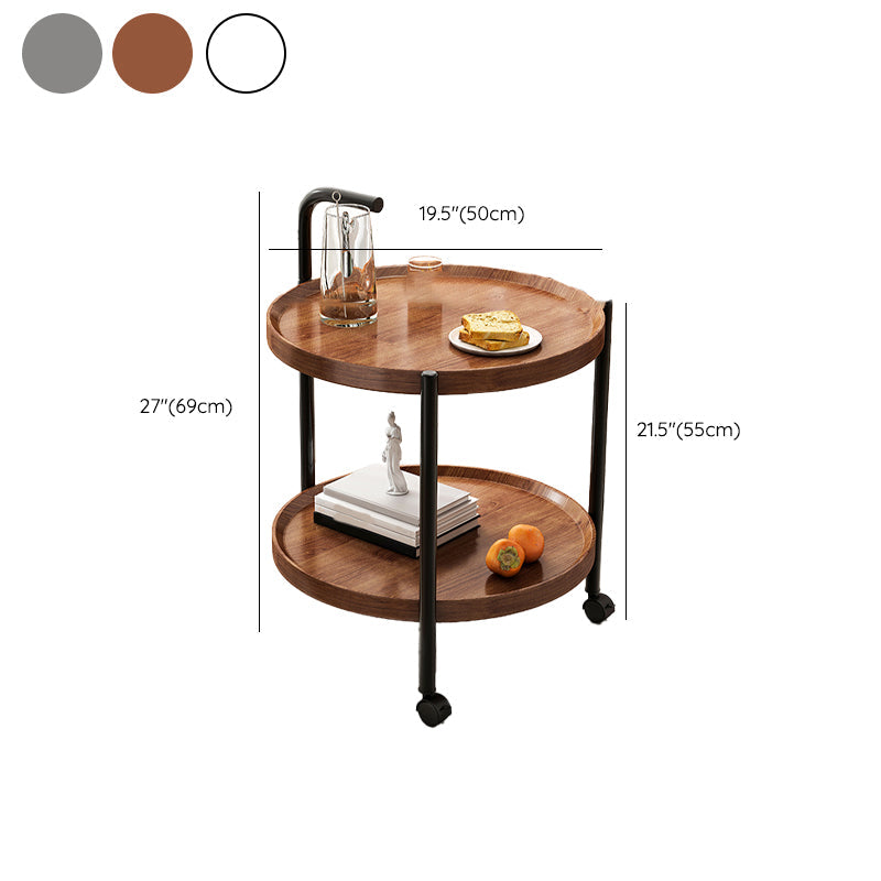 Contemporary Accent Side Table with Storage Wood and Metal End Table