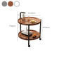 Contemporary Accent Side Table with Storage Wood and Metal End Table