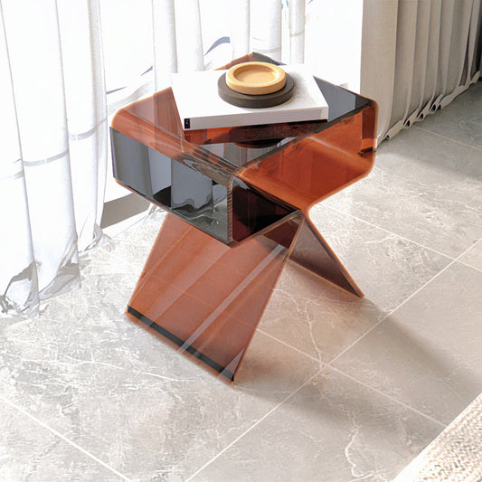 Modernistic Geometric Accent Side Table Acrylic Sofa Side Accent Table Clearhalo 'Coffee & Accent Tables' 'End & Side Tables' 'end_side_tables' 'furn' 'furn_end_side_tables' 'Furniture' 'Living Room Furniture' 6856189