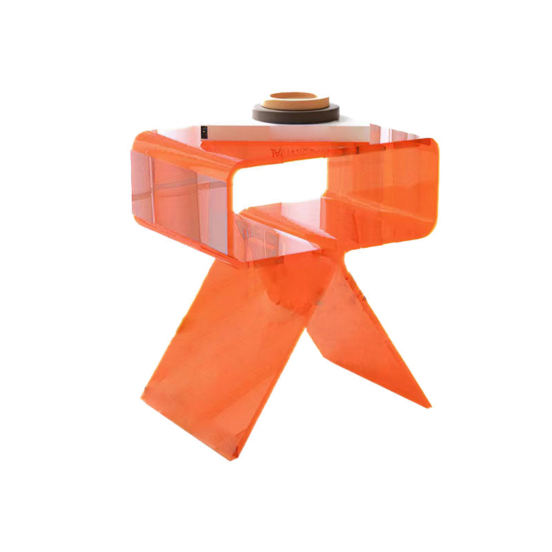 Modernistic Geometric Accent Side Table Acrylic Sofa Side Accent Table Orange 1 Clearhalo 'Coffee & Accent Tables' 'End & Side Tables' 'end_side_tables' 'furn' 'furn_end_side_tables' 'Furniture' 'Living Room Furniture' 6856194