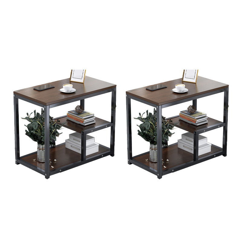 Industrial Rectangular Corner Table Metal Side End Snack Table 24"L x 16"W x 27"H Brown 2 Clearhalo 'Coffee & Accent Tables' 'End & Side Tables' 'end_side_tables' 'furn' 'furn_end_side_tables' 'Furniture' 'Living Room Furniture' 6856276