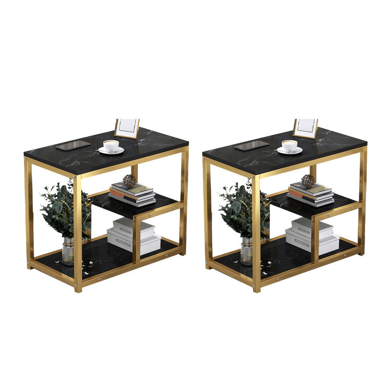 Industrial Rectangular Corner Table Metal Side End Snack Table 24"L x 16"W x 27"H Black 2 Clearhalo 'Coffee & Accent Tables' 'End & Side Tables' 'end_side_tables' 'furn' 'furn_end_side_tables' 'Furniture' 'Living Room Furniture' 6856285