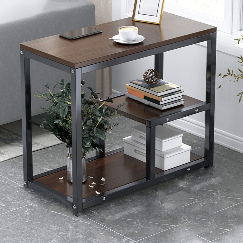 Industrial Rectangular Accent Side Table Metal Side End Snack Table 24"L x 12"W x 27"H Brown 1 Clearhalo 'Coffee & Accent Tables' 'End & Side Tables' 'end_side_tables' 'furn' 'furn_end_side_tables' 'Furniture' 'Living Room Furniture' 6856313