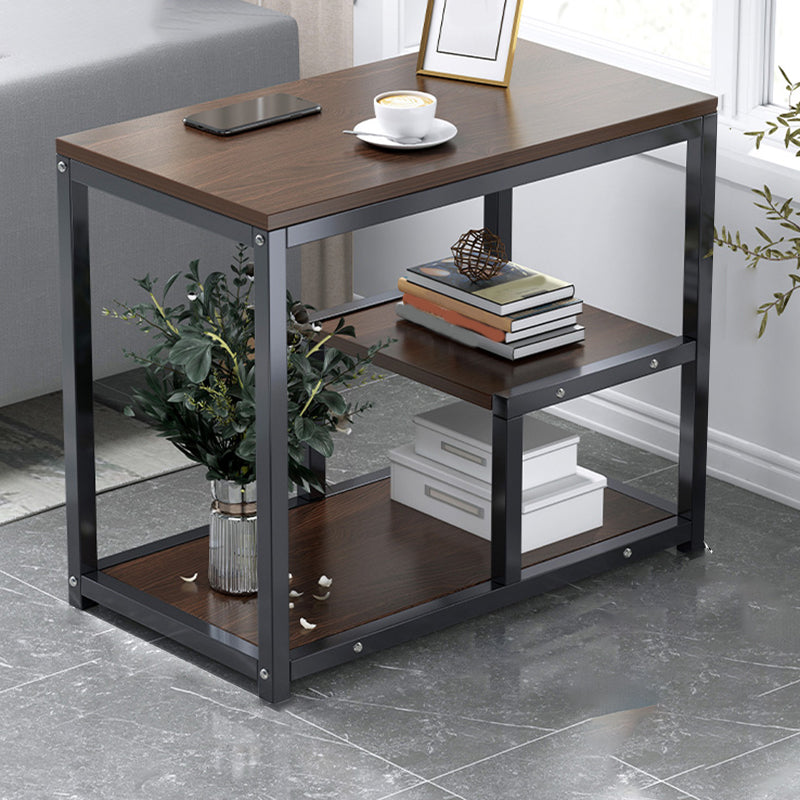 Industrial Rectangular Accent Side Table Metal Side End Snack Table 24"L x 16"W x 27"H Brown 1 Clearhalo 'Coffee & Accent Tables' 'End & Side Tables' 'end_side_tables' 'furn' 'furn_end_side_tables' 'Furniture' 'Living Room Furniture' 6856317
