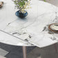 Mesa de comedor contemporánea con base metálica Mesa de comedor de piedra rectangular