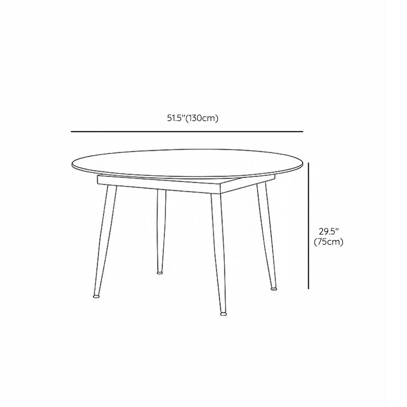 Mesa de comedor contemporánea con base metálica Mesa de comedor de piedra rectangular