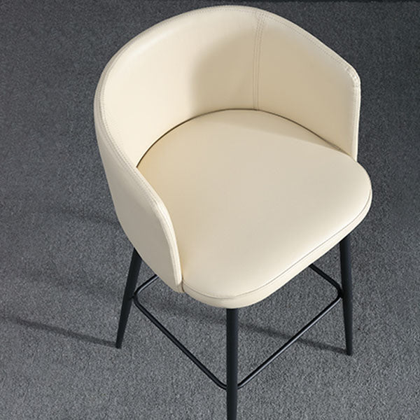 Sgabelli da bar in pelle da bar moderni per sala da pranzo con gambe metalliche