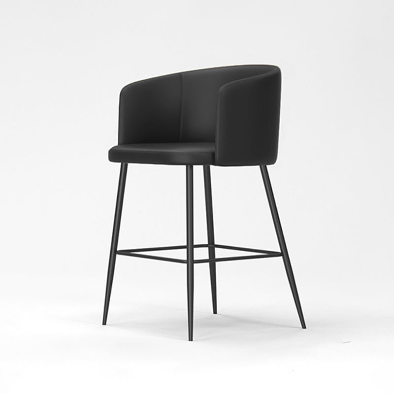 Sgabelli da bar in pelle da bar moderni per sala da pranzo con gambe metalliche