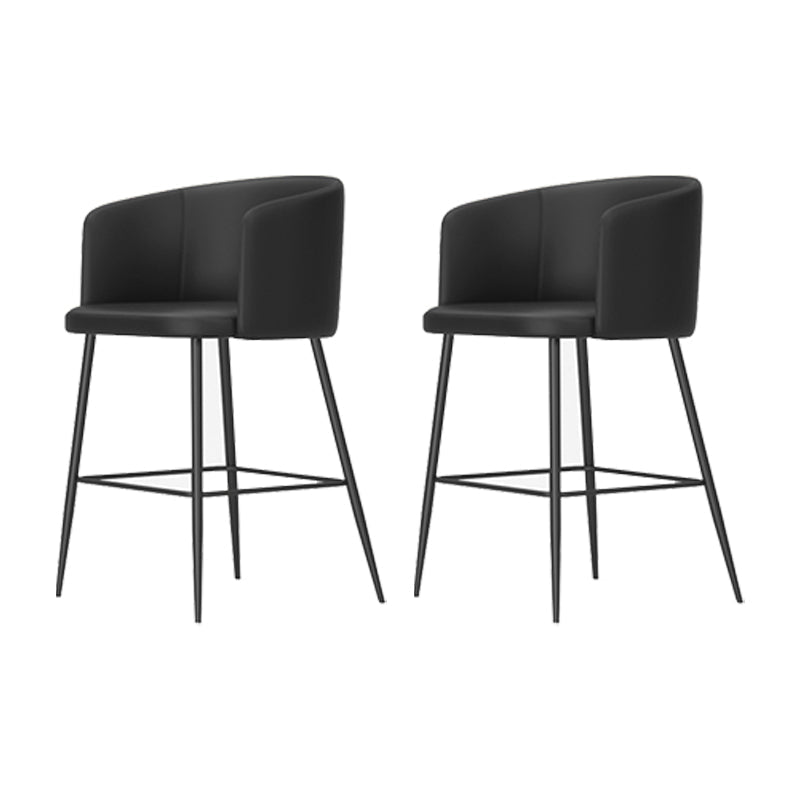 Taburete de bar moderno, taburetes de bar con respaldo de cuero para comedor con patas de metal