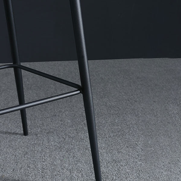 Sgabelli da bar in pelle da bar moderni per sala da pranzo con gambe metalliche