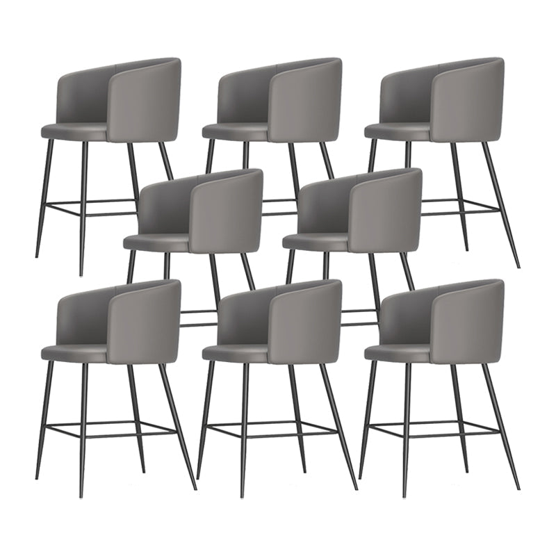 Sgabelli da bar in pelle da bar moderni per sala da pranzo con gambe metalliche